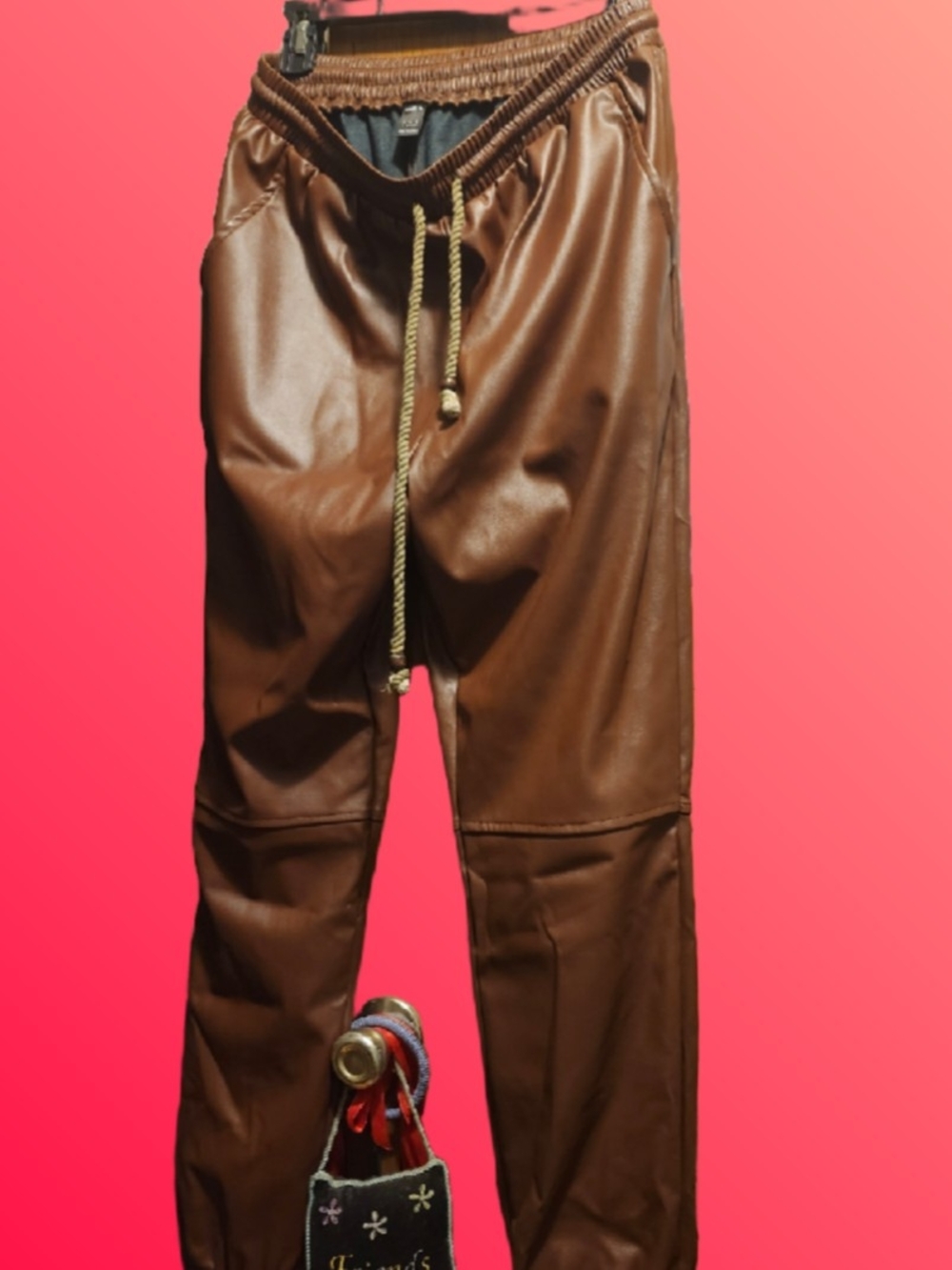 SHEIN Faux Leather Joggers Size LARGE